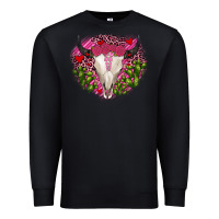 Black bull skull cactus valentines Premium Sweatshirt - JahusDesignShop