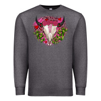 Charcoal Heather bull skull cactus valentines Premium Sweatshirt - JahusDesignShop