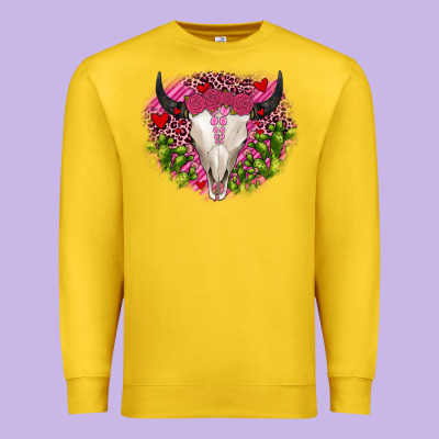Bull Skull Cactus Valentines Premium Sweatshirt Designed By Jahusdesignshop