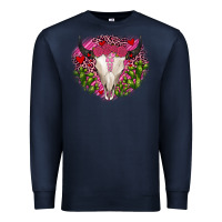 Navy bull skull cactus valentines Premium Sweatshirt - JahusDesignShop
