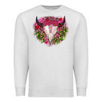 Oatmeal Heather bull skull cactus valentines Premium Sweatshirt - JahusDesignShop