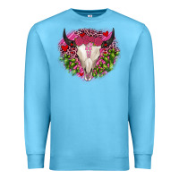 Ocean Blue bull skull cactus valentines Premium Sweatshirt - JahusDesignShop