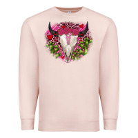 Pale Pink bull skull cactus valentines Premium Sweatshirt - JahusDesignShop