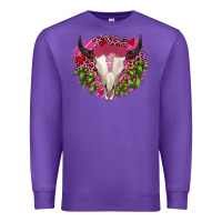 Purple bull skull cactus valentines Premium Sweatshirt - JahusDesignShop