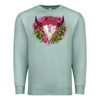 Seafoam bull skull cactus valentines Premium Sweatshirt - JahusDesignShop