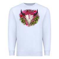White bull skull cactus valentines Premium Sweatshirt - JahusDesignShop