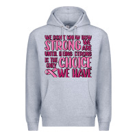 Heather Grey breast cancer we don't know how strong we are Premium Hoodie - MaliasSmallBusiness