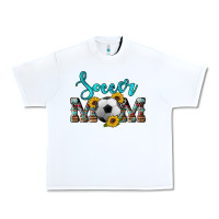 Western Leopard Cowhide Sunflowers  Glitter Mom Soccer Urban Heavy Tee | Teevron