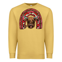 Antique Gold valentines highland cow rainbow Premium Sweatshirt - JahusDesignShop