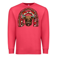 Cardinal valentines highland cow rainbow Premium Sweatshirt - JahusDesignShop