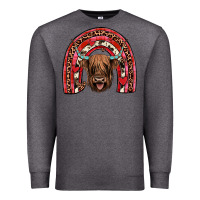 Charcoal Heather valentines highland cow rainbow Premium Sweatshirt - JahusDesignShop