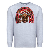 Heather Grey valentines highland cow rainbow Premium Sweatshirt - JahusDesignShop