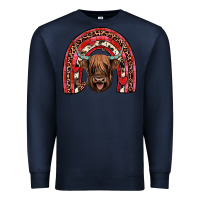 Navy valentines highland cow rainbow Premium Sweatshirt - JahusDesignShop