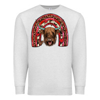 Oatmeal Heather valentines highland cow rainbow Premium Sweatshirt - JahusDesignShop