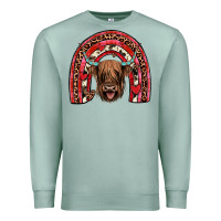 Seafoam valentines highland cow rainbow Premium Sweatshirt - JahusDesignShop