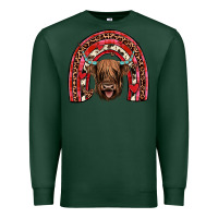 Sports Green valentines highland cow rainbow Premium Sweatshirt - JahusDesignShop