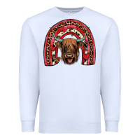 White valentines highland cow rainbow Premium Sweatshirt - JahusDesignShop