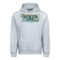 Heather Grey river life Urban Hoodie - NancyCooperArtShop