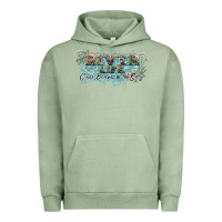 Pigment Oil Green river life Urban Hoodie - NancyCooperArtShop
