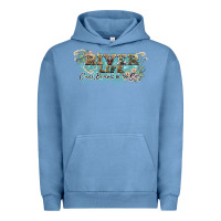 Pigment Pebble Blue river life Urban Hoodie - NancyCooperArtShop