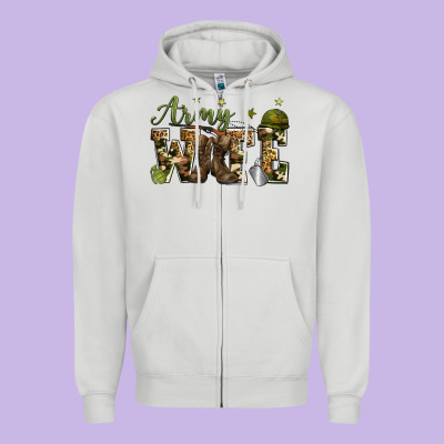 Army Wife Zipper Hoodie Designed By Zillion Design Studio