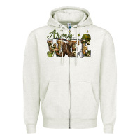 Oatmeal Heather army wife Zipper Hoodie - Zillion Design Studio