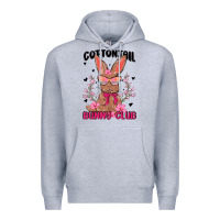 Heather Grey cottontail bunny club Premium Hoodie - MaliasSmallBusiness
