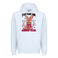 White cottontail bunny club Premium Hoodie - MaliasSmallBusiness