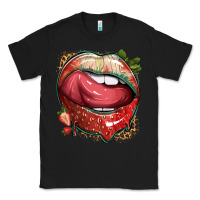 Black strawberry lips with leopard Classic Tee - texasbilliewilder