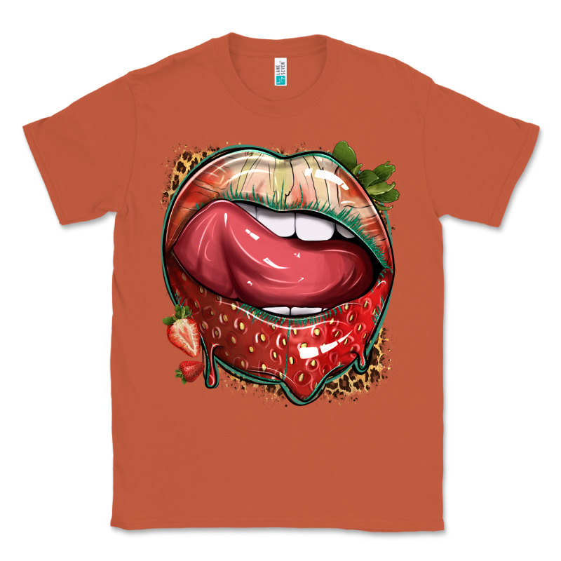 Strawberry Lips With Leopard Classic Tee by texasbilliewilder | Teevron