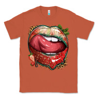 Copper strawberry lips with leopard Classic Tee - texasbilliewilder