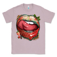 Lilac strawberry lips with leopard Classic Tee - texasbilliewilder