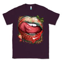 Plum strawberry lips with leopard Classic Tee - texasbilliewilder