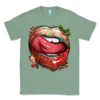 Sage strawberry lips with leopard Classic Tee - texasbilliewilder