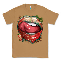 Toasted Coconut strawberry lips with leopard Classic Tee - texasbilliewilder