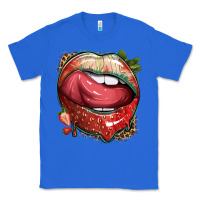 True Royal strawberry lips with leopard Classic Tee - texasbilliewilder