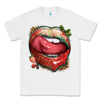 White strawberry lips with leopard Classic Tee - texasbilliewilder