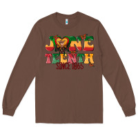 Chestnut juneteenth since 1865 with heart Long Sleeve Tee - texasbilliewilder