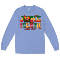 Colony Blue juneteenth since 1865 with heart Long Sleeve Tee - texasbilliewilder