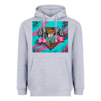 Heather Grey racing pink Heavyweight Hoodie - AdoDesignShop