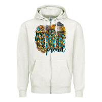 Oatmeal Heather small town proud Zipper Hoodie - Zillion Design Studio