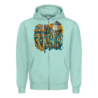 Seafoam small town proud Zipper Hoodie - Zillion Design Studio
