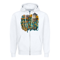 White small town proud Zipper Hoodie - Zillion Design Studio