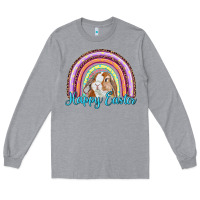 Heather Grey happy easter rainbow bunny Long Sleeve Tee - RanaPortraitStore
