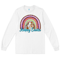 White happy easter rainbow bunny Long Sleeve Tee - RanaPortraitStore