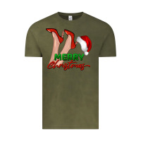 Vintage Olive merry Christmas heels Vintage Tee - BarkalooDesign