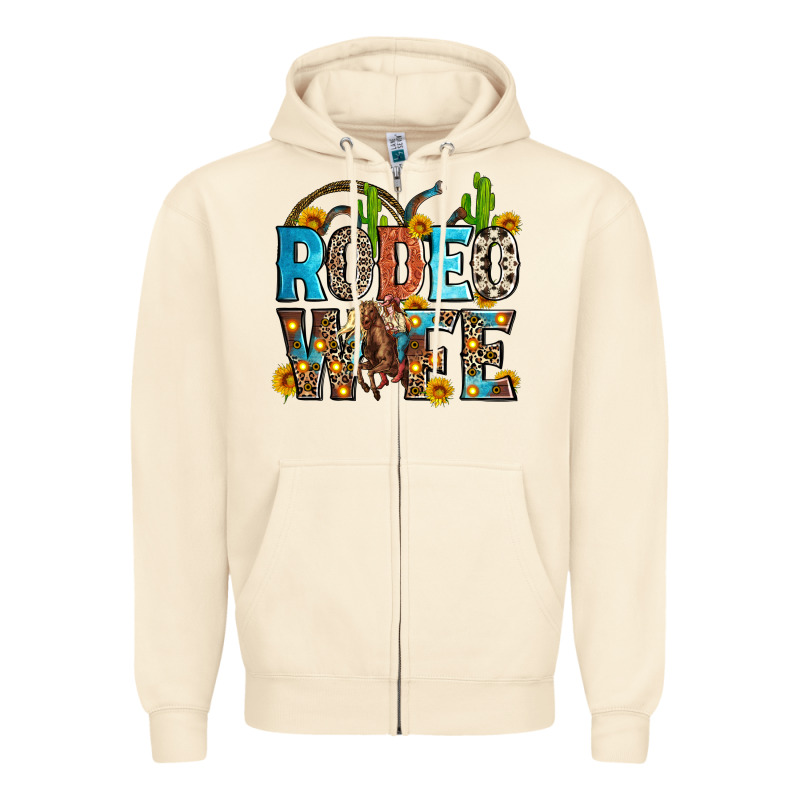Rodeo Wife Zipper Hoodie by Zillion Design Studio | Teevron