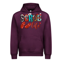Mauve Wine scrub life Urban Hoodie - NancyCooperArtShop