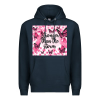 Navy stronger than the storm Premium Hoodie - MaliasSmallBusiness