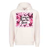 Pale Pink stronger than the storm Premium Hoodie - MaliasSmallBusiness
